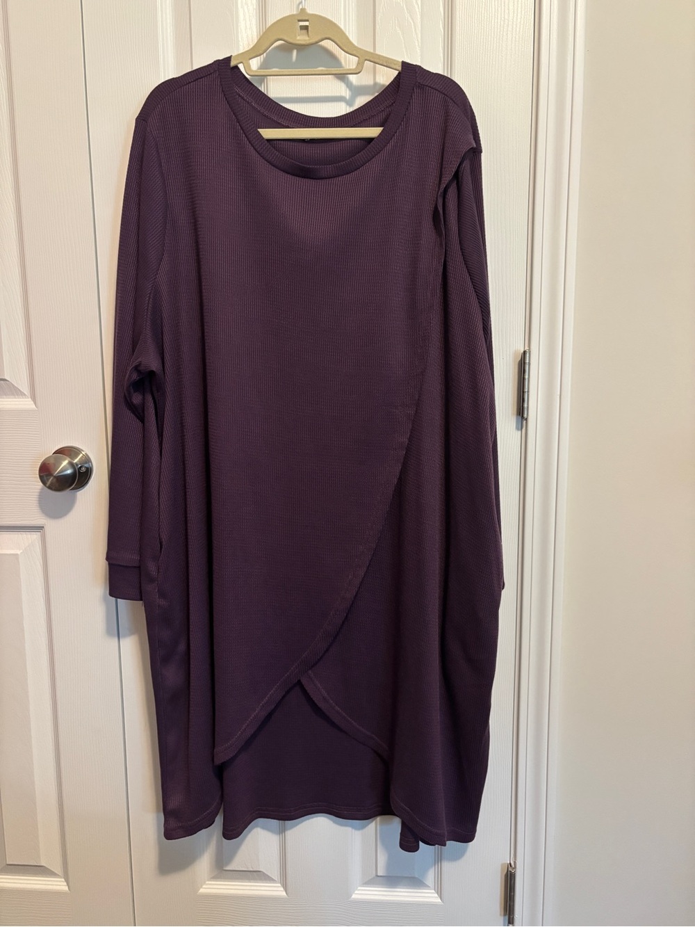 BloomChic Plum Long Sleeve Faux-Wrap Tunic